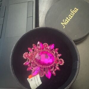Natasha Pink Gem Brooch